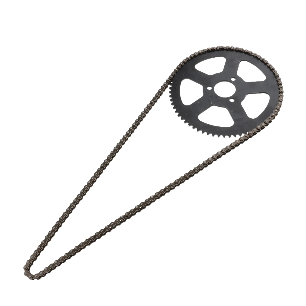 68 Links Chain 25H 68 Teeth Rear Sprocket + T8F 6T Front Sprocket Pinion for 2 Stroke 49cc Mini Pocket Bike Motor
