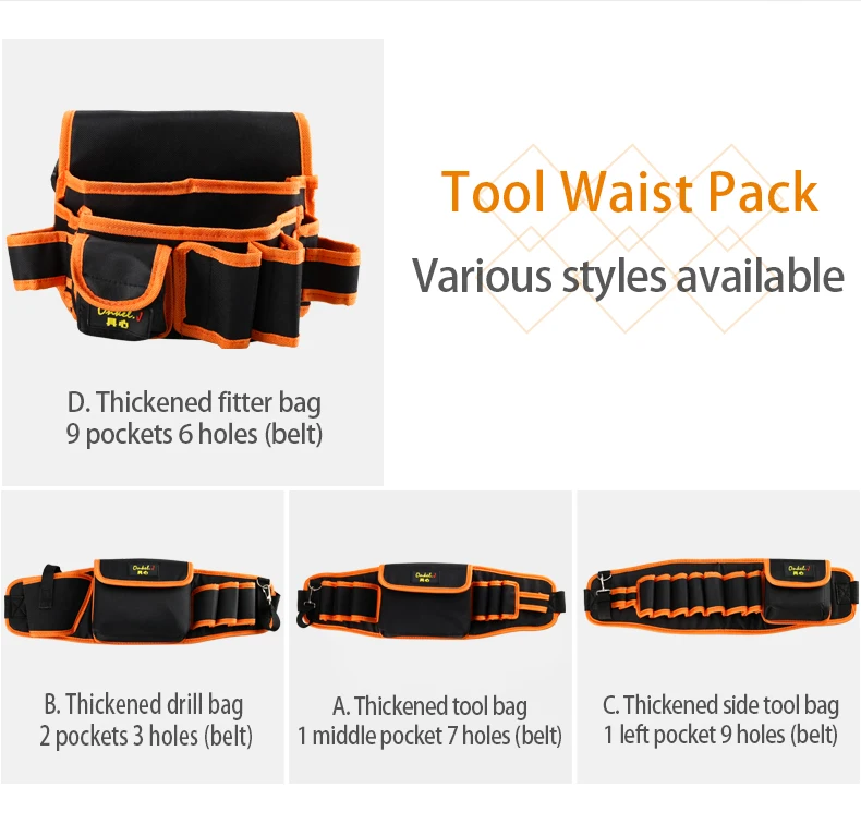 tool chest workbench Multi-functional Electrician Tools Bag Waist Pouch Belt Storage Holder Organizer Garden Tool Kits Waist Packs Oxford Cloth top tool chest