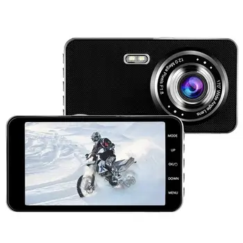

4IN Touch Dual-lens 1080p Driving Recorder Front Rear Double Lens Parking Monitor Loop Recording HD 170 Wide Angle Night Vision