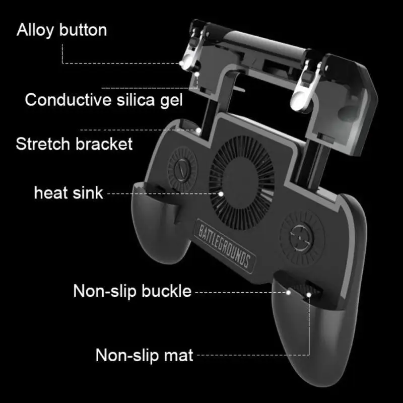  BEESCLOVER PUBG Mobile Phone Game Controller Joystick Cooling Fan Gamepad for Android IOS