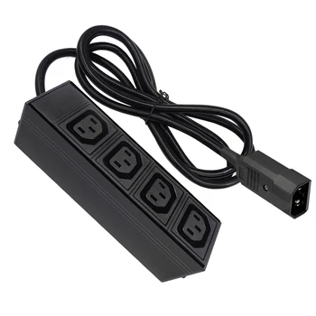 

PDU Cabinet Power Strip 4AC IEC320-C13 Female Output Port 10A 250V Aluminum Alloy Shell Extension Socket 2M Power Cord