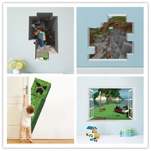 Мультфильм 3D Настенный игровой стикер для детской комнаты Фреска плакат домашний декор Настенная Наклейка плакат квадратный мир игровой плакат