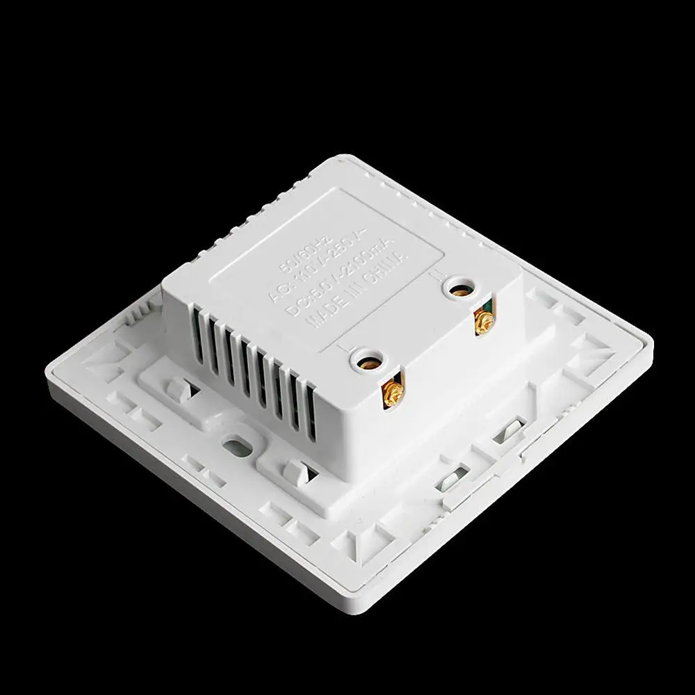 Двойной USB розетка зарядное устройство белый AC/DC адаптер питания вилка панель выходных пластин высокого качества