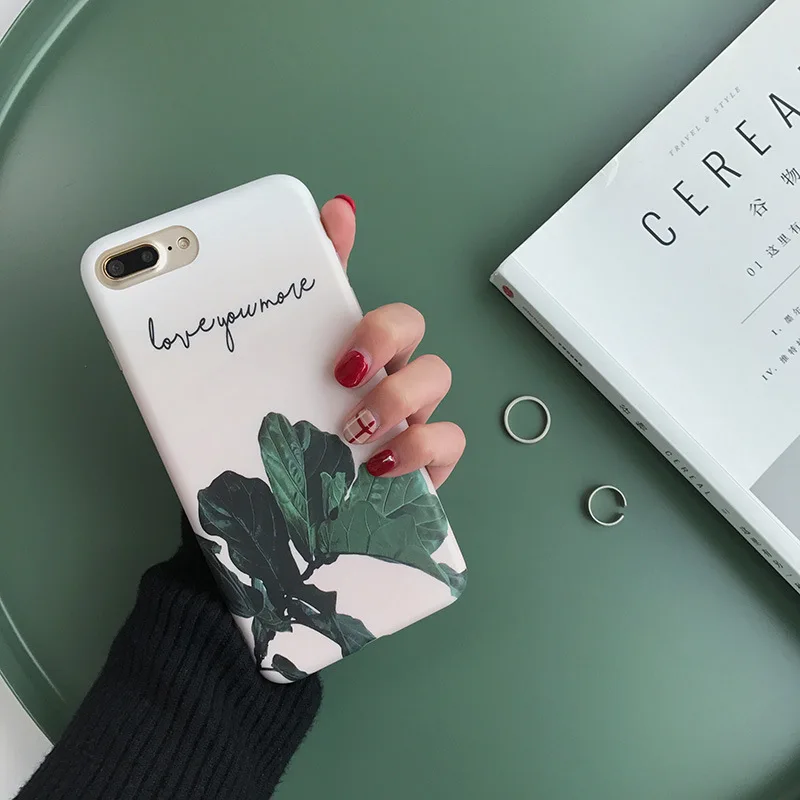 Fashion Original banana leaves soft tpu Phone Cases White Covers Coque Fundas For iPhone 6 Case iphone 6S 7 8 Plus Capa |