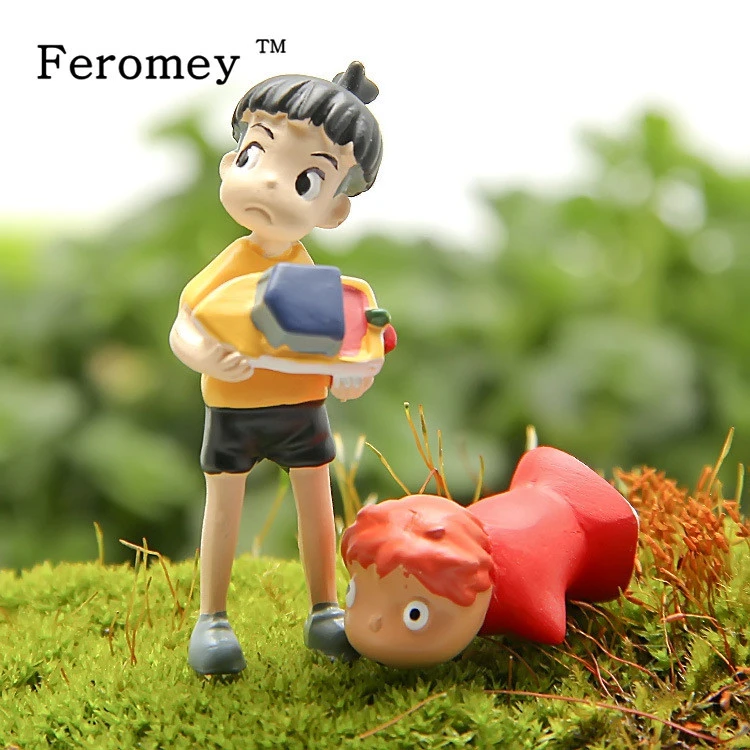 Япония Ponyo на скале фигурки кукол Мини Пейзаж фигурки Сборная модель игрушки