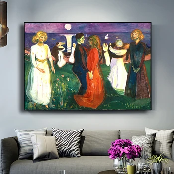 

Edvard Munch Dance of Life Abstract Oil Painting on Canvas Posters and Print Cuadros Wall Art Picture for Living Room Home Decor