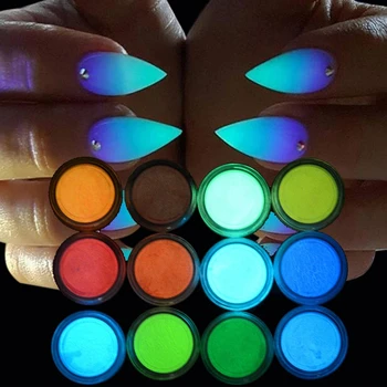 

Ultrafine Fluorescent Nail Powder Luminous Phosphor Powder Coating Colorful Nail Art Glitter Neon Dust DIY Pigment Glow In Dark