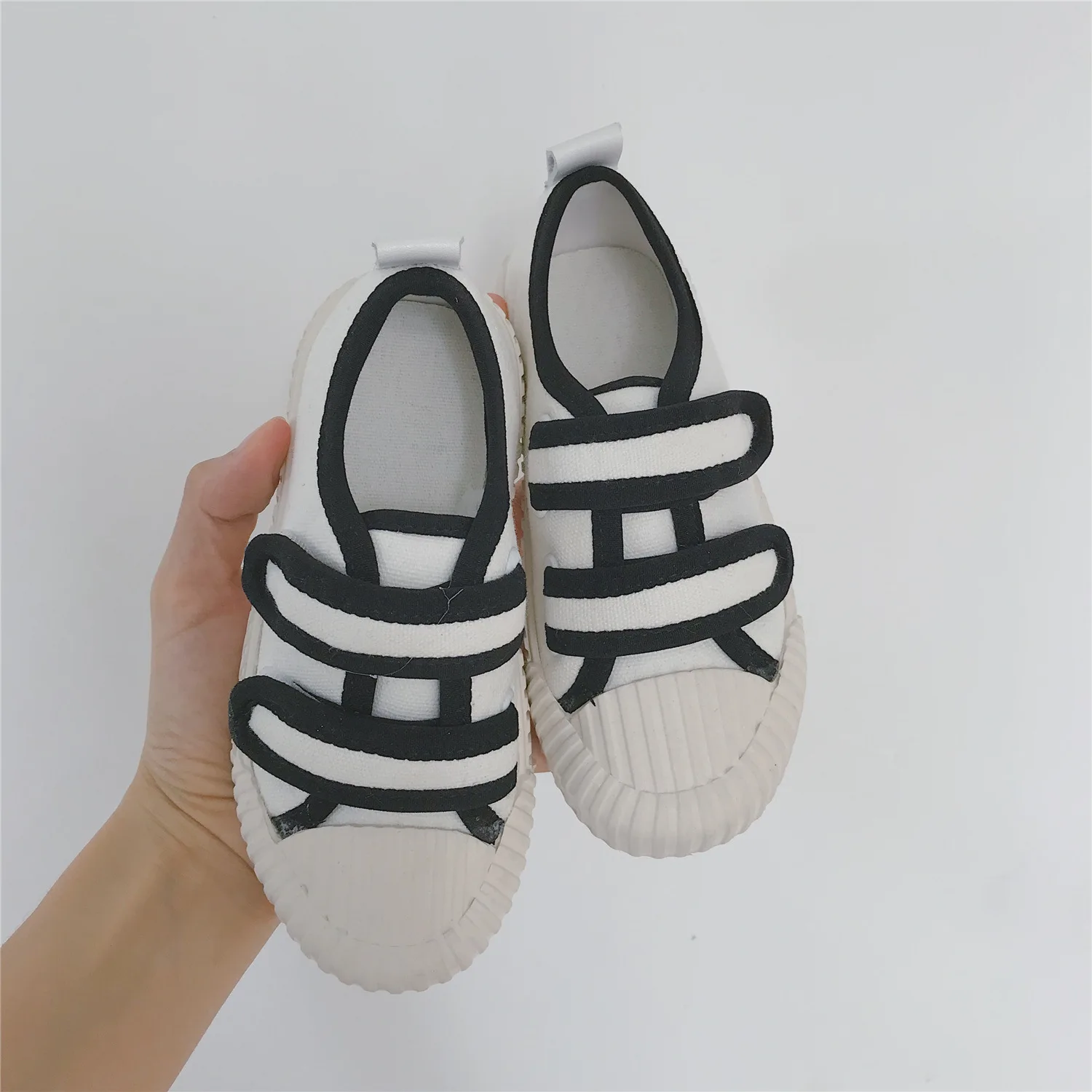 Korean Children Hit-and-break Magic Canvas Shoes Toddler Baby Anti-slip Shoes Kids All Matcheshoes Spliced Color Girls Shoes