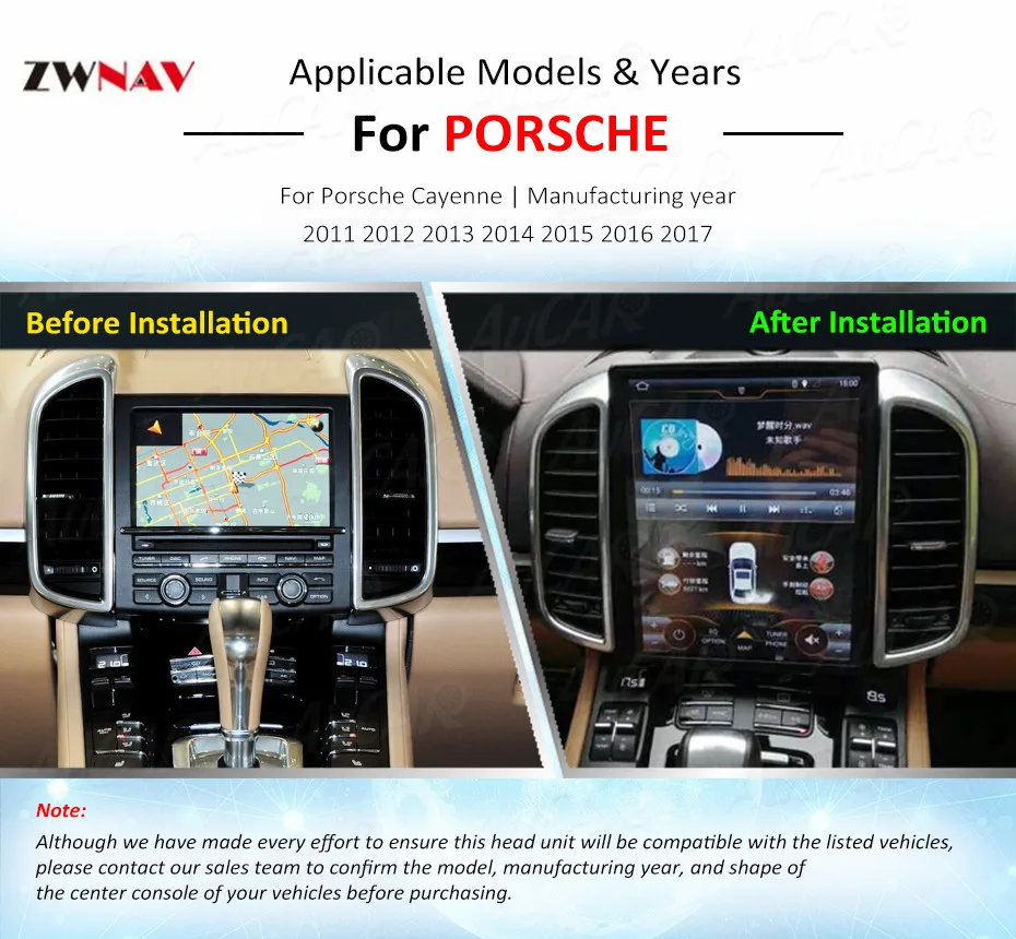 

Android 9.0 10.4 inch Tesla style Car GPS Navigation For Porsche Cayenne 2011-2018 Auto Stereo Radio head unit multimedia player