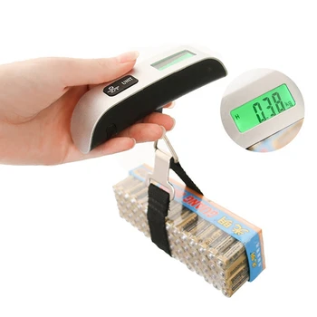

Durable Portable Mini Digital Hand Held Hanging Scale Electronic Weighting Luggage Scale Blue Backlit LED Display