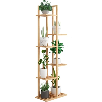 

Multi-storey Indoor European Style Balcony Shelf Household A Living Room Decorate Solid Wood Quality Flowerpot Frame To Ground