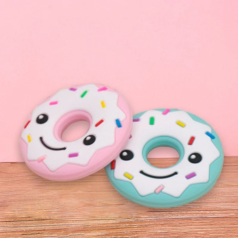 New Creative Donut Silicone Teether Baby Gift Food Grade Silicone Teether Toys BPA Free Baby Teething Toy