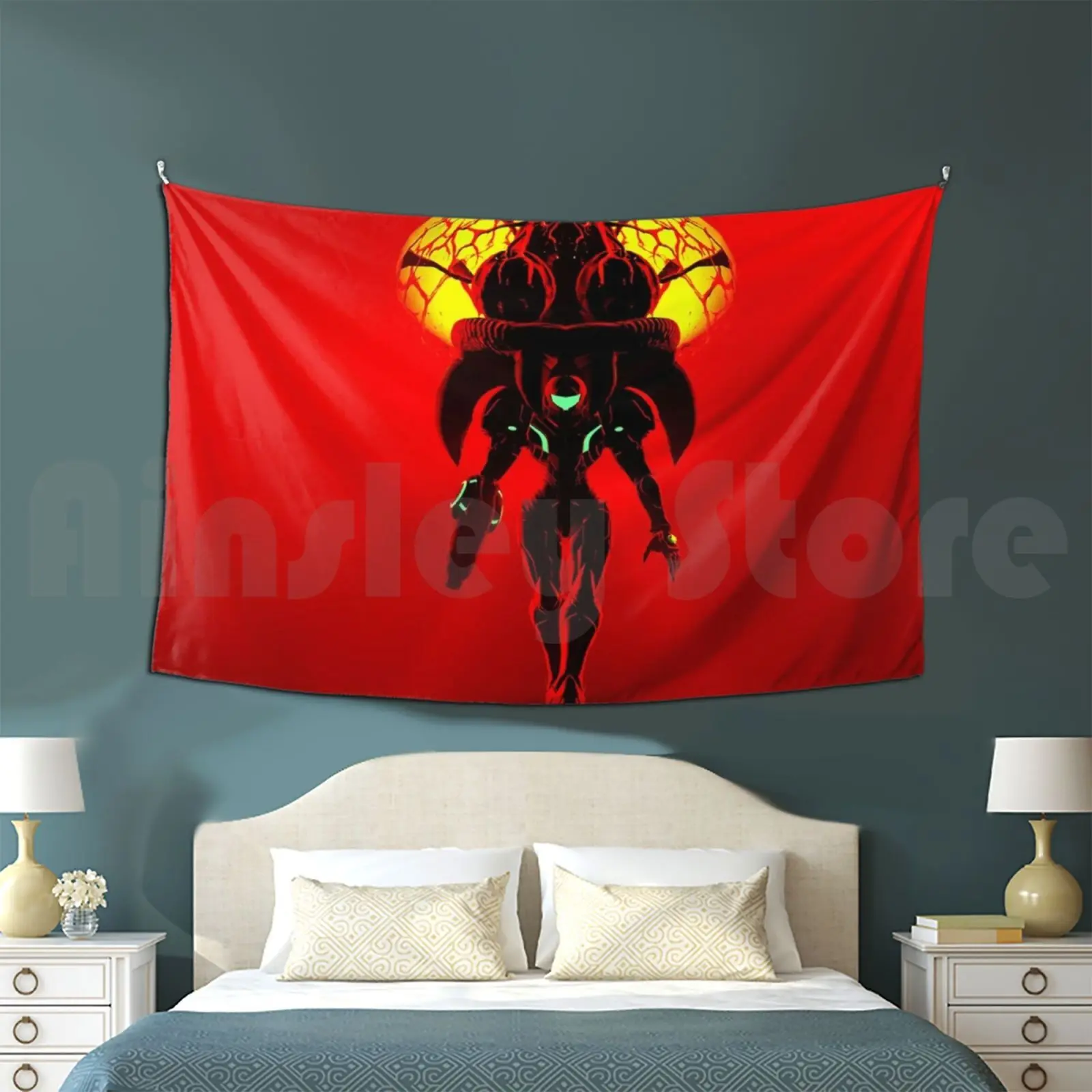 Samus And Metroid Tapestry Living Room Bedroom Metroid Metroid Prime Samus Samus Aran Plow Girls Feminine Game