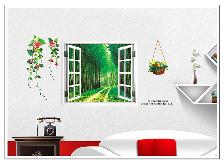 914 chuang hua Реалистичные модные пейзажи jia chuang гостиная спальня Водонепроницаемый Ванная комната съемные Бесплатные наклейки