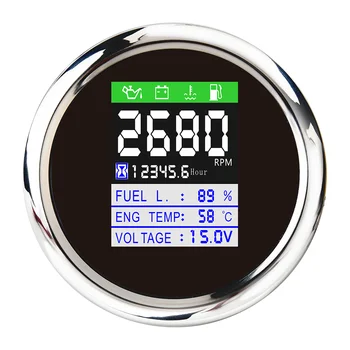 

CANbus Multi-functional 85mm Gauge Oil Pressure Voltmeter Water Temp Fuel Level Gauges Hour Meter With Alarm 9-32V