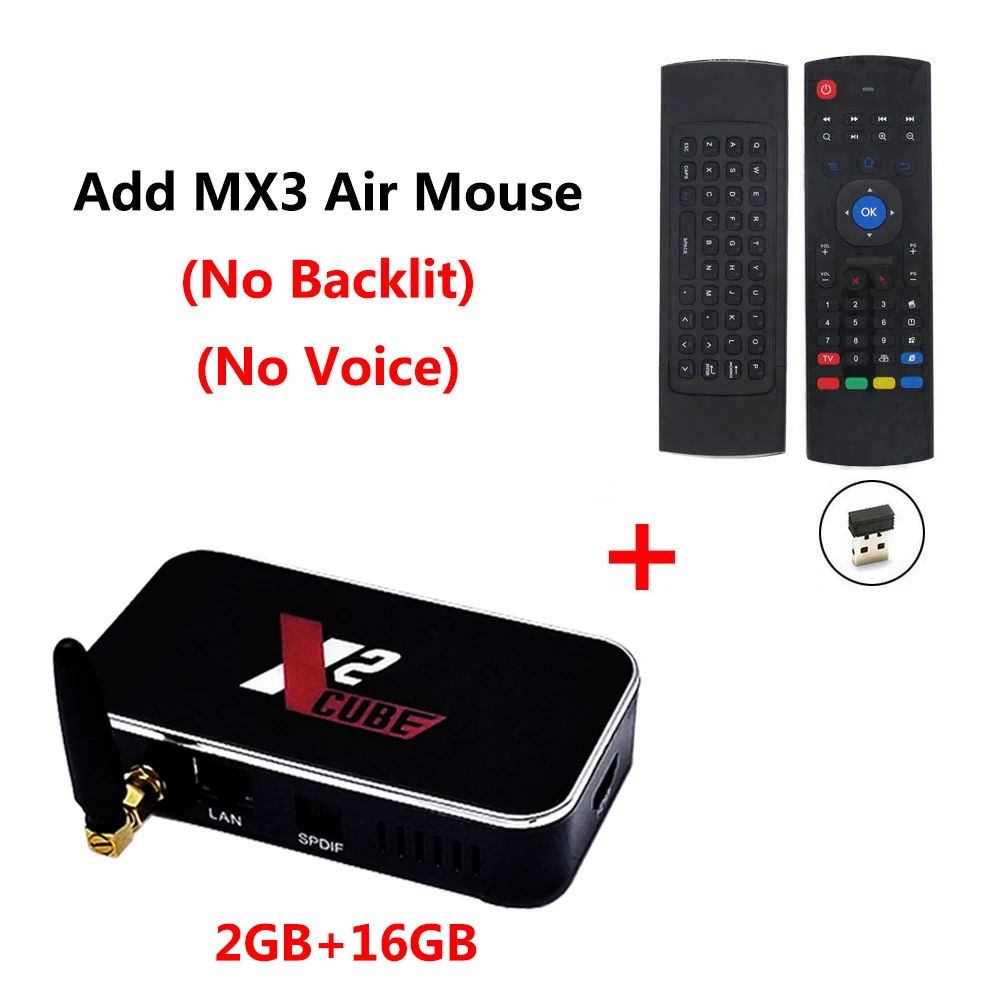 X2 Cube Smart tv Box Android 9,0 Amlogic S905X2 2 Гб DDR4 16 Гб rom телеприставка 2,4G/5G WiFi LAN 1000M Bluetooth 4K Android tv box - Цвет: CUBE ADD MX3