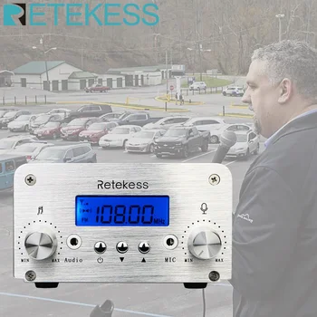 

Retekess TR501 6W FM Transmitter Stereo Broadcast Station for Drive-in Church Drive-in Cinemas Long Range Transmitter AUX Input