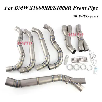 

Exhaust Motorcycle Slip-On Full Exhaust Muffler System 60mm Link Middle Front Pipe Titanium For S1000R S1000RR 2010 2017 2018