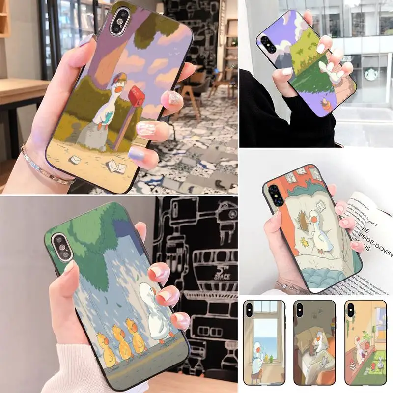 Счастливая утка Корпус под плетенную сумку чехол для телефона iphone XS 11 11Pro 5 5s SE 6 6s