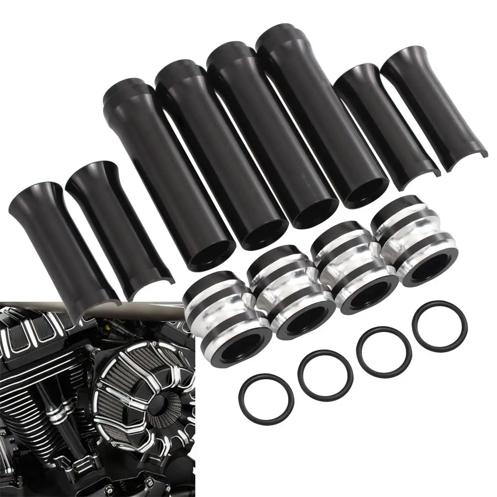 Automotive Pushrod Cover Lifter Tappet Block Cover Kit Black For Harley