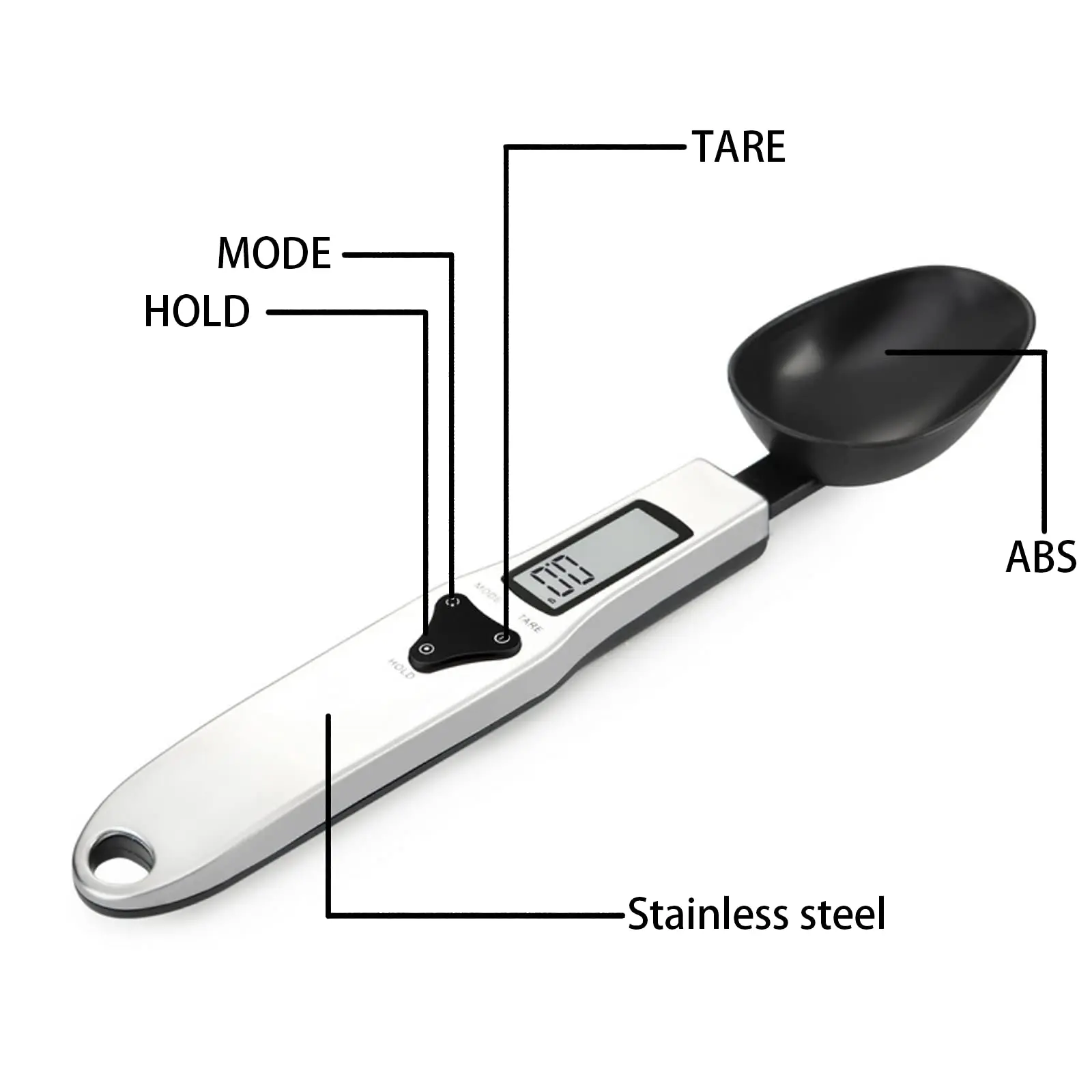 Spoon Scale Accurate Electronic Digital Weighing Spoon Kitchen Measuring  Tool 500/0.1g for Portioning Tea Flour Spices Medicine