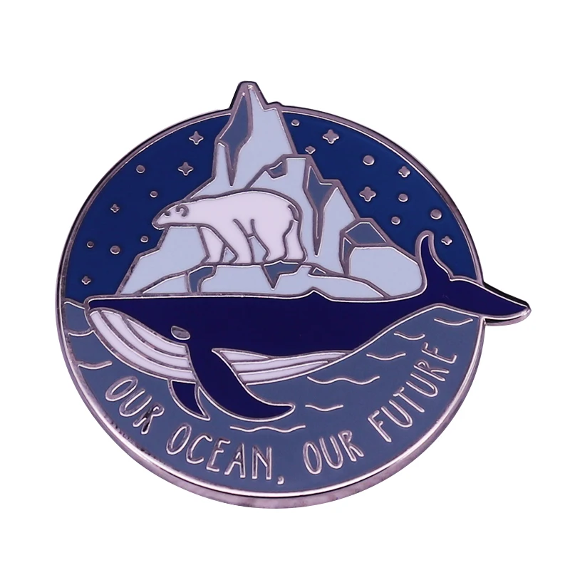 Our Ocean Our Future Badge Earth Day Gifts Climate Change Pin Environmental Activist Chic Addition.JPG