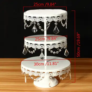 

New Crystal Metal Plate Cake Stands Display Cupcake Stand Birthday Wedding Party Decoration Party Bakeware Fondant Cake Display