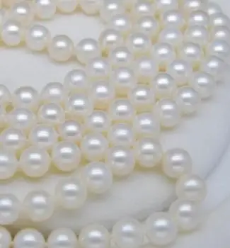 

Jewelry Free Shipping 48 INCH AAA 6-7MM WHITE SOUTH SEA Round PEARL NECKLACE