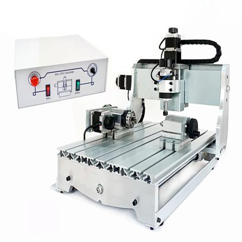

1pc 4 axis CNC 3040 T-D300 engraving machine, CNC router mini cnc milling machine +4pcs cnc frame