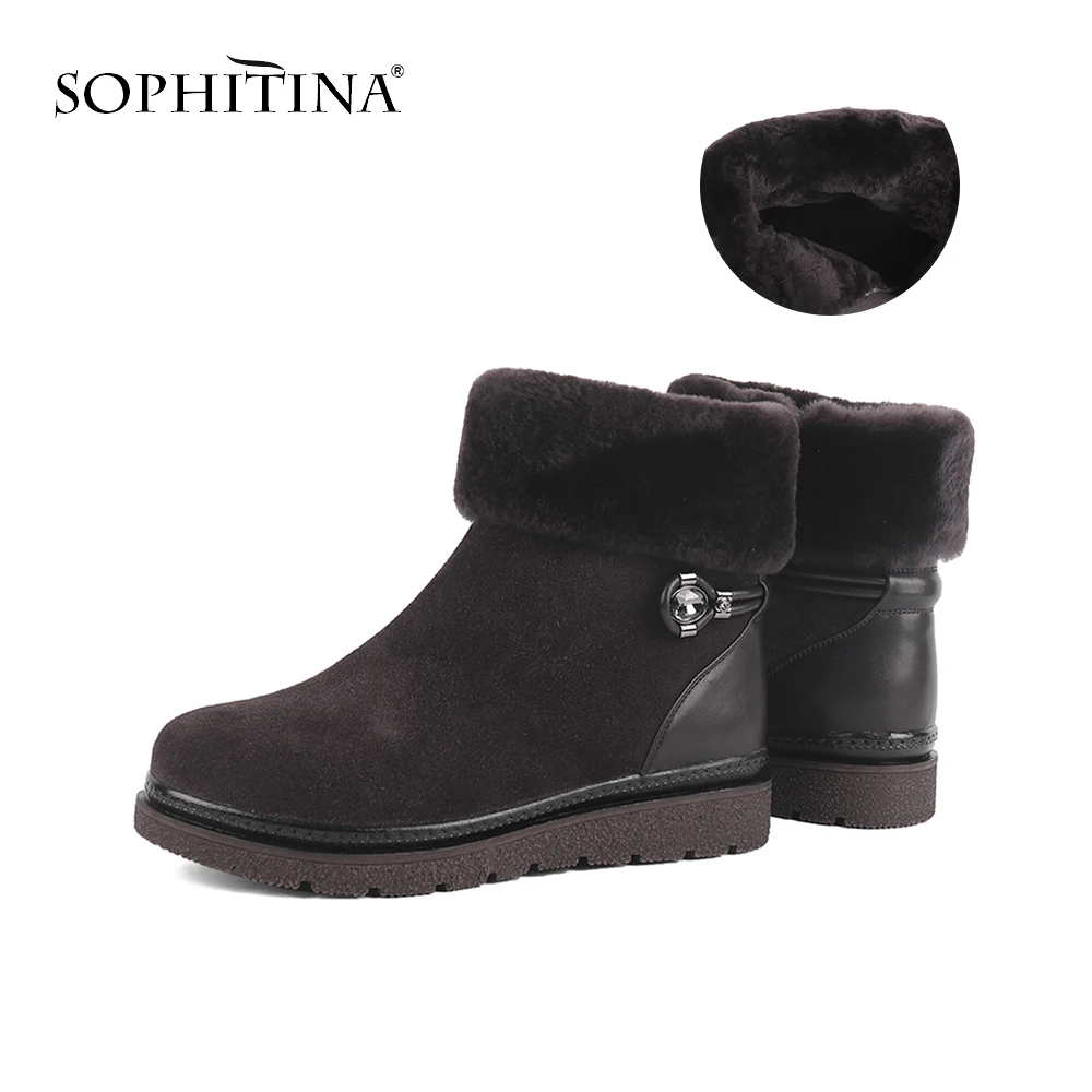 SOPHITINA/очень теплые шерстяные ботинки; Высококачественная детская замшевая удобная обувь на квадратном каблуке; Модная дизайнерская обувь; Женские ботильоны; SC523|Полусапожки| | АлиЭкспресс
