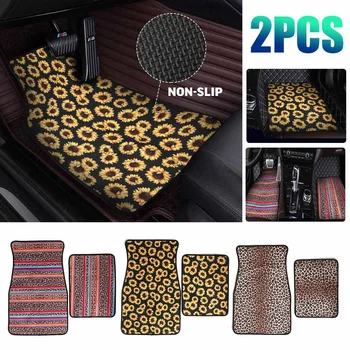 

2pcs Sunflower Car Mat Carpet Universal Car Floor Foot Mats Sublimation Anti-Slip Neoprene Car Interior Styling Auto Foot Pads