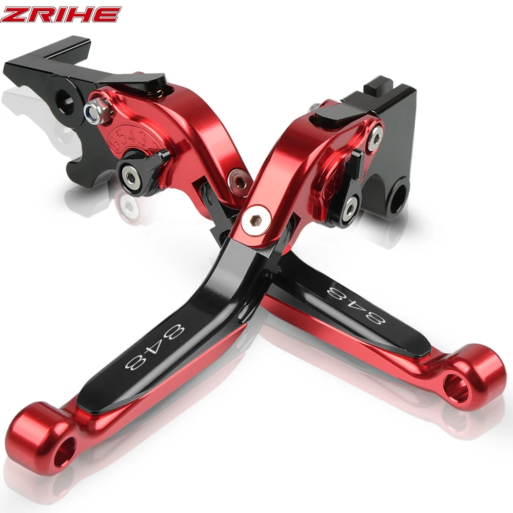 CNC рычаги тормоза мотоцикла сцепления для Ducati 848 2007-2013 2008 2009 2010 скремблер Регулируемый рычаг складной Мото Аксессуары - Цвет: 848 2007-2013