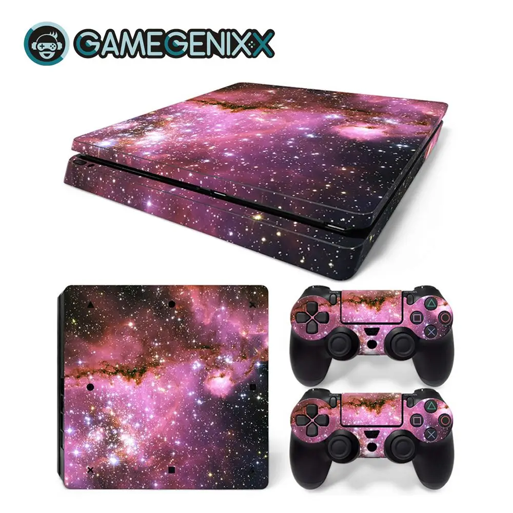 Защитная Наклейка на кожу GAMEGENIXX для PS4 Slim Console и 2 контроллера-звездное небо
