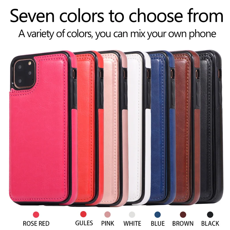 Роскошный чехол-портмоне для iphone 5 5S 6 6s 7 8 Plus кожаный задний чехол с подставкой, с отделением для карточек для iphone X XR XS Max 11 Pro Max Phone Cover Capa