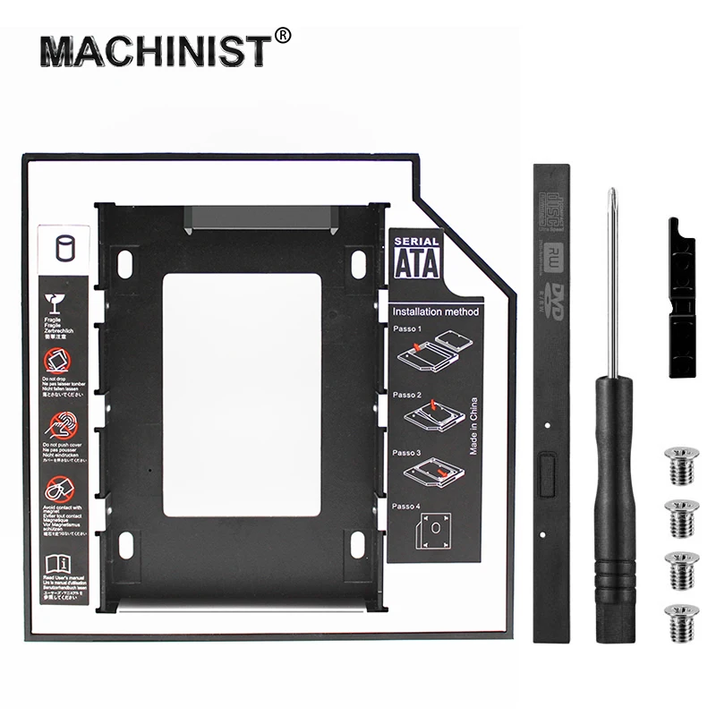 SATA 3 0 2nd HDD Caddy 9 5 мм 2 &quot2 ТБ SSD чехол Корпус жесткого диска с светодиодный для