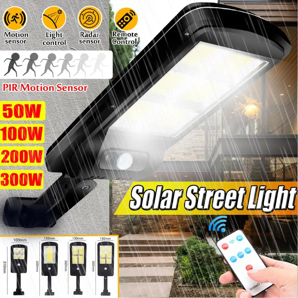 Remote Control Wall Street Light+PIR Motion Sensor Waterproof Solar Lamp COB High Lumens Outdoor Garden Path LED Lamps Luminaria | Лампы и