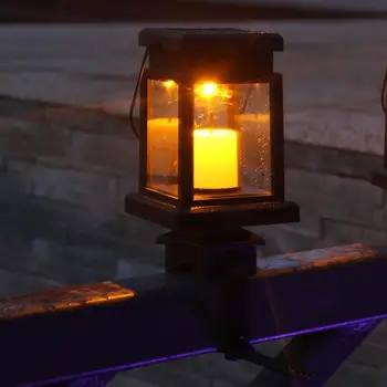 

Solar Powered Candle Light Vintage LED Binding Handrail Lamp Landscape Lights For Garden Patio