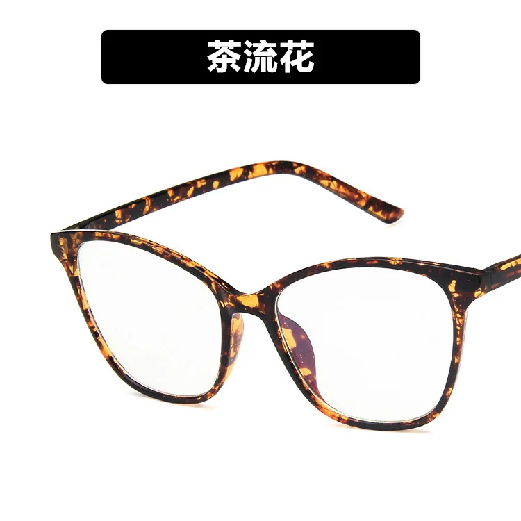 brown flower Кошачий глаз, очки для женщин, прозрачные очки, оптическая оправа, винтажные очки для близорукости, очки, lunetes De Vue Femme - Цвет оправы: brown flower