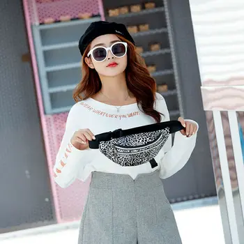 

Leopard Print Waist Bag Women Fashion Leather Bags Zipper Chest Handbag Unisex Travel Waist Bags Portable Belly Phone Pack