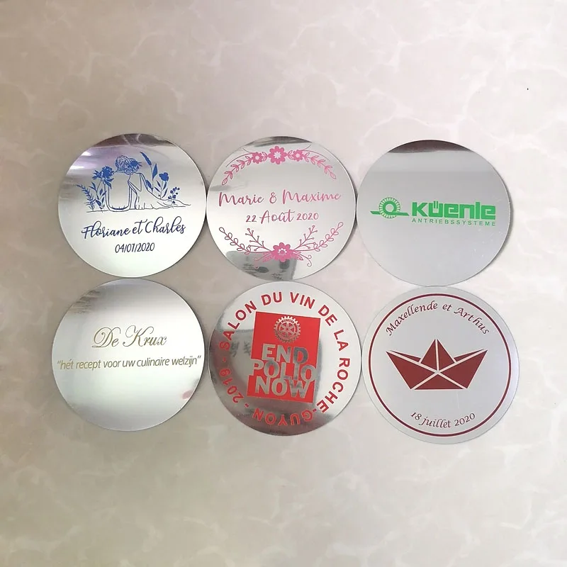 personalized logo wedding wine drop stop Silver Wine Pourer Disk Drip