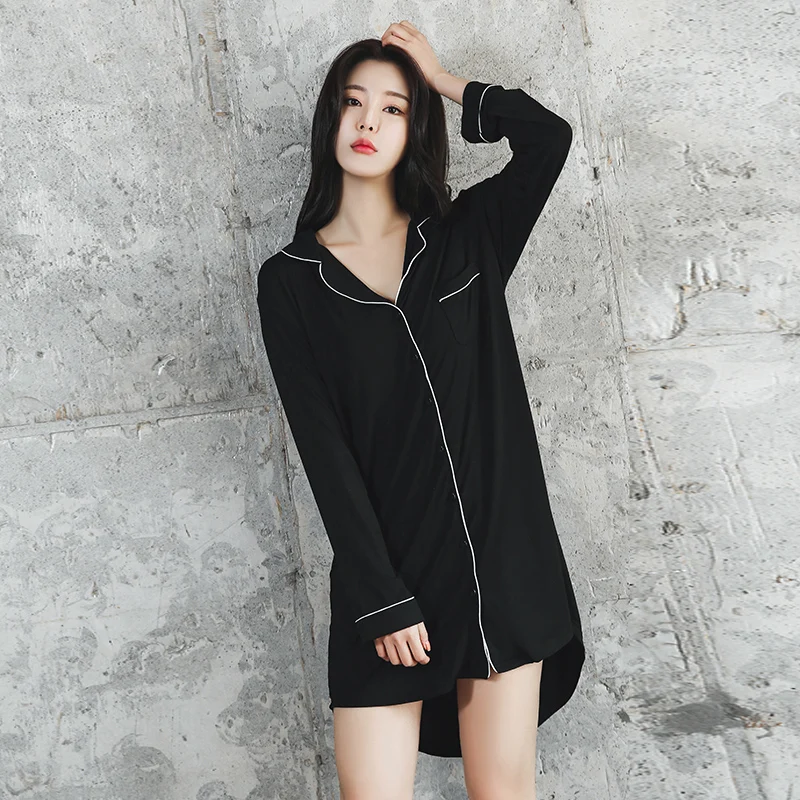 Plus Size Short Sleeve Nightgowns Cotton Cardigan Buttons Short Nightgowns Women