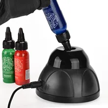 Black 2nd Generation Plastic Black Tattoo Pigment Ink Nail Polish Paints Vibrating Tattoo Electric Shaking Mixer Machine EU Plug