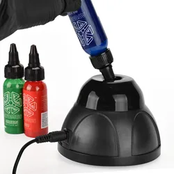 Black 2nd Generation Plastic Black Tattoo Pigment Ink Nail Polish Paints Vibrating Tattoo Electric Shaking Mixer Machine EU Plug