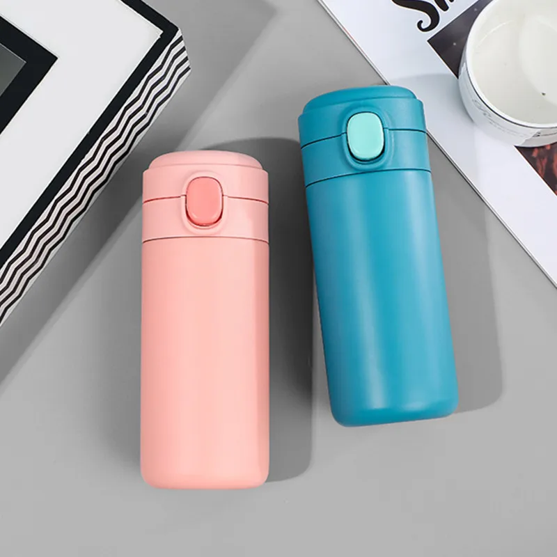 

300ml/400ml Double Stainless Steel Thermos Mug Bouncing Cover Mini Vacuum Flasks Travel Thermal Water Bottler Thermocup