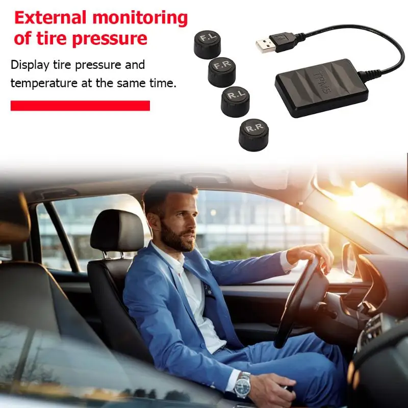 TY06N USB TPMS для Android автомобильный навигатор dvd-плеер Авто контроль давления в шинах Температура шин сигнализация