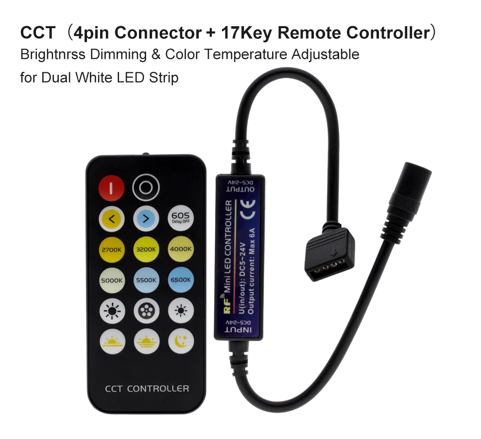 New Arrival LED Strip RF Remote Controller for Single Color / Double White / RGB / RGBW / RGB+CCT LED Strip Control