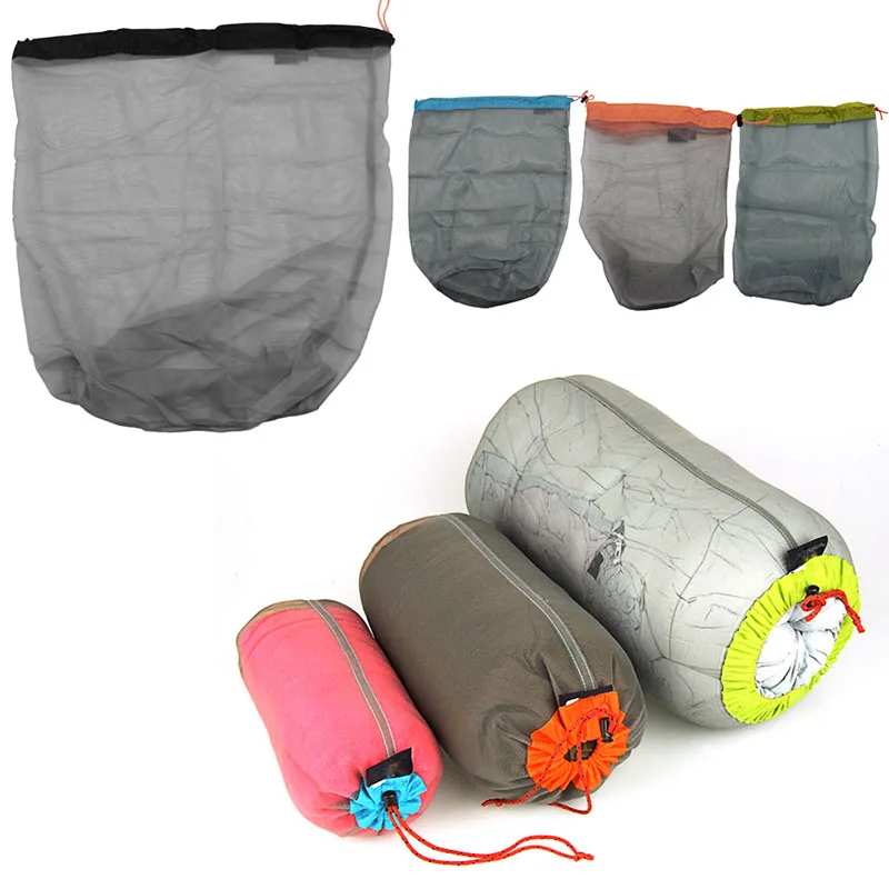 

Drawstring Mesh Stuff Storage Bag for Tavelling Camping Fishing Sports