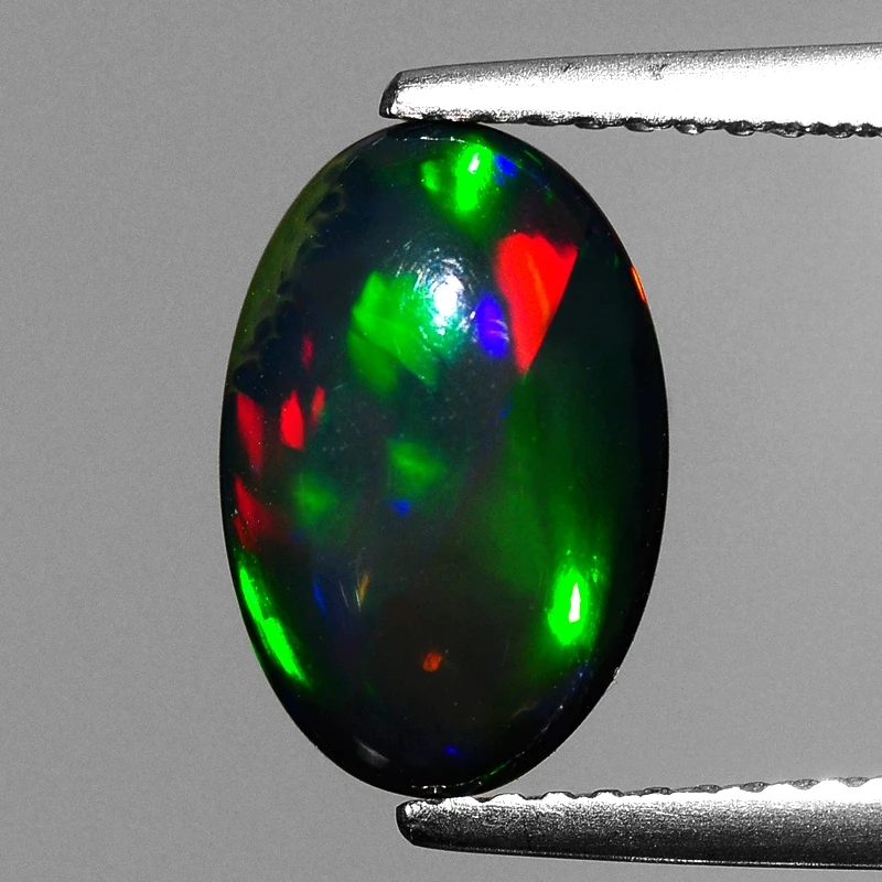 0.65 Ct Natural Ethiopia Black 5x7 Opal Oval Cabochon Loose Gemstone 3 Pieces Per Package loose gemstones