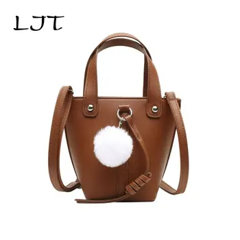 

LJT Retro Bucket Bags Women Fashion Handbag Capacity Casual Luxury Brand High Quality PU Leather Shoulder Bag Handbags and Purse