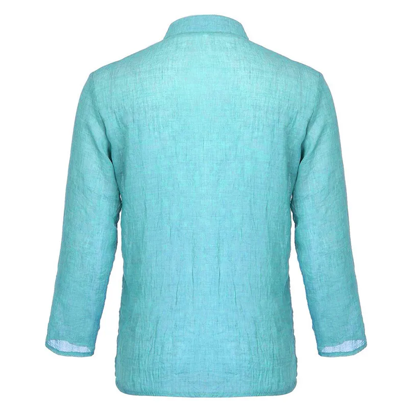 Men's Summer New Style Fashionable Running t-shirt Personality Cotton-linen Pure Longsleeved Top #2L29 (13)